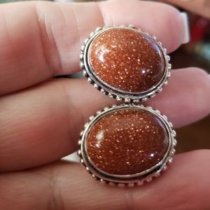 Gold Sunstone 925 Cufflinks!